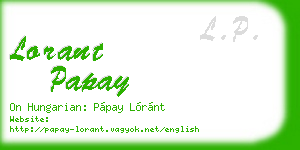 lorant papay business card
